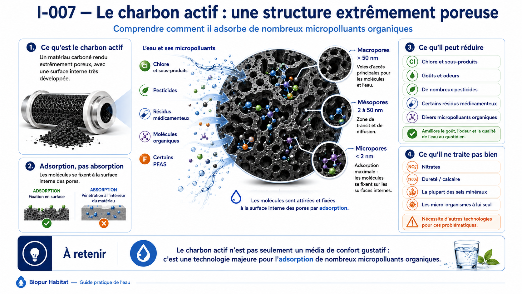 Structure poreuse du charbon actif et adsorption des micropolluants organiques